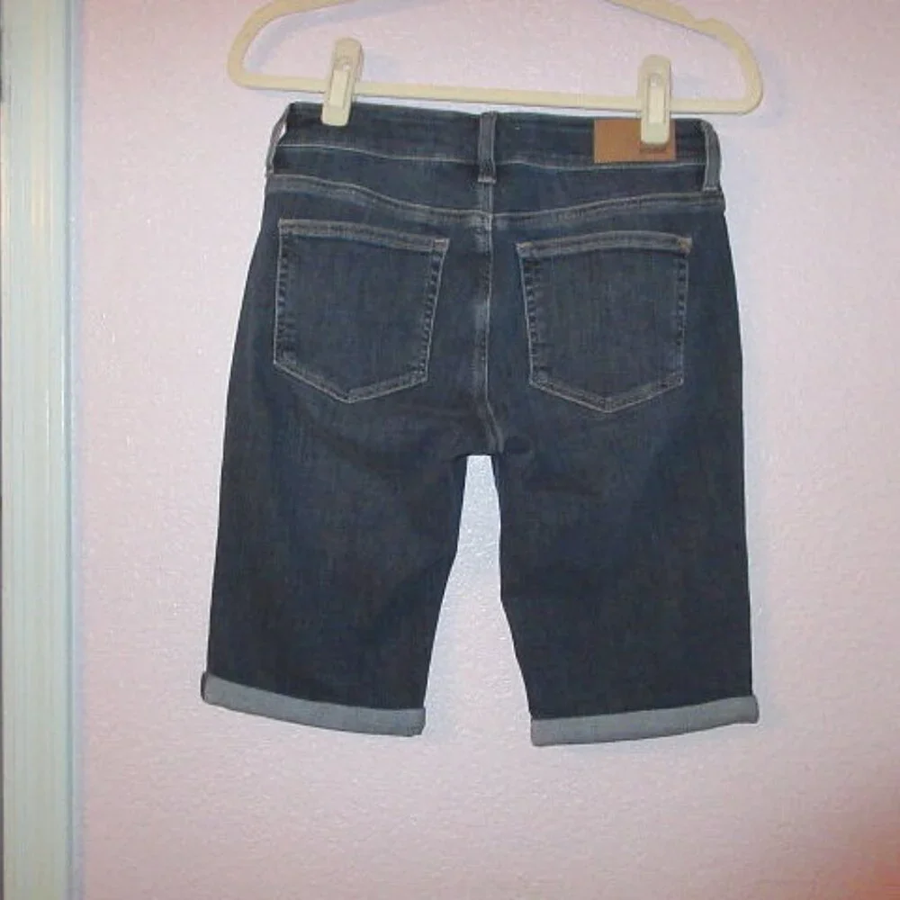 Mavi Womens Karly Denim Jean Shorts Size 27 Stretch Cuffed Dark Wash Mid Rise